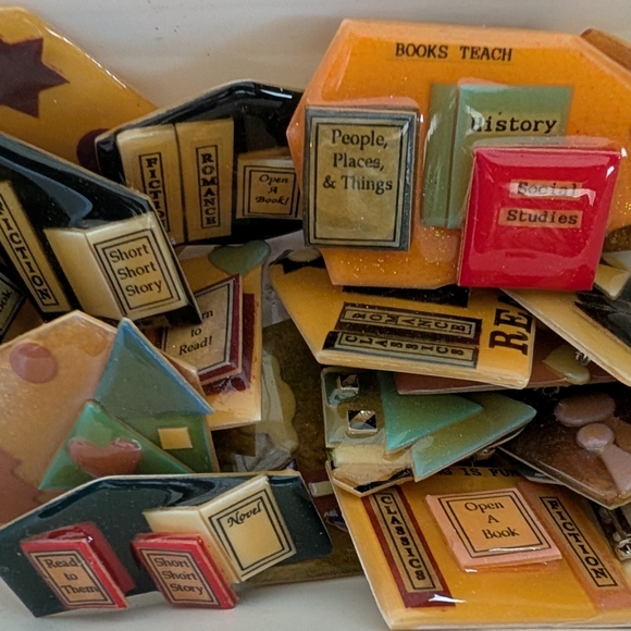 LOT Vintage House Pins and Book Pins by Lucinda